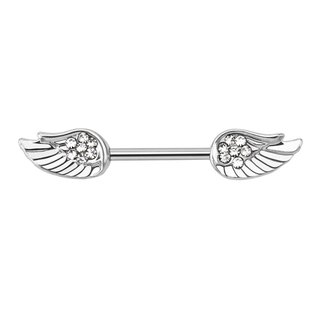 Nipple Piercing - Steel - Silver - Wings