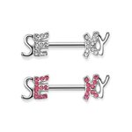 Nipple Piercing - Steel - Silver - Sexy - [02.] - pink