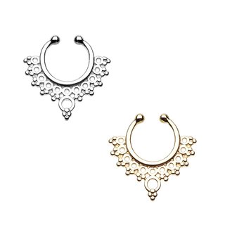 Fake Septum Piercing - Ornament - Circles - [01.] - silver