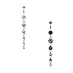 Bananabell Piercing - Silver - Chain - Crystals