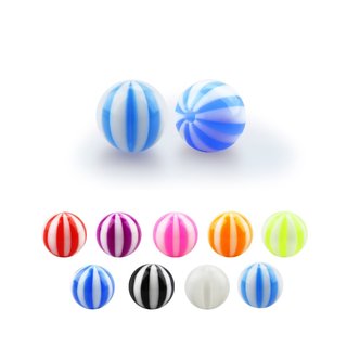 Piercing Ball - Acrylic - Stripes [08.] - clear-white