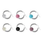 Hoop Earrings - Silver - Ball - Multicrystal [03.] - blue