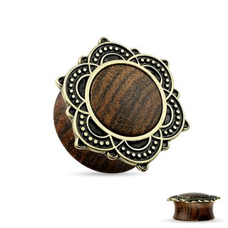 Ear Plug - Wood - Ornament - Gold