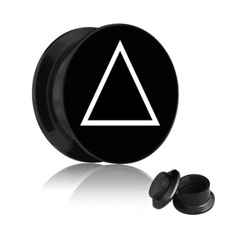 Picture Ear Plug - Screw - Triangle - White 16 mm