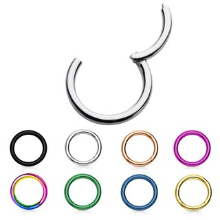 Segement Ring Piercing - Clicker [10.] - 1.2 x 10 mm - Color: gold