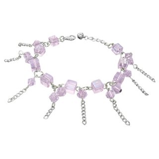 Bracelet - Silver - Chains - Pearls - Pink