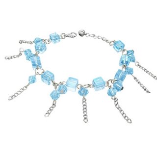 Bracelet - Silver - Chains - Pearls - Blue