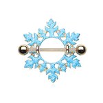 Nipple Piercing - Steel - Gold - Snowflake