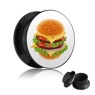 Picture Ear Plug - Screw - Burger