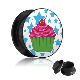 Picture Ear Plug - Screw - Cupcake - Stars