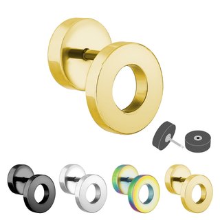 Classic Fake Tunnel - Steel - Colorful [03.] - 1.2 x 8 mm - Color: gold