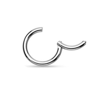 Segement Ring Piercing - Clicker - 1.2mm x 6mm - [01.] - silver