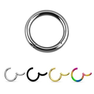 Segement Ring Piercing - Clicker - 2.0mm and 2.5mm [03.] - 2.0 x 10 mm - Color: silver