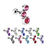 Barbell Piercing with Balls - Short - Bubbles - Crystals