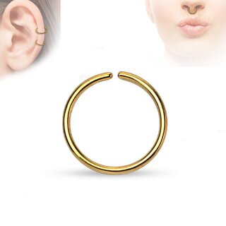 Piercing Ring - Continuous Ring - Gold [03.] - 0,8 x 10mm
