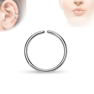 Piercing Ring - Continuous Ring - Silver [05.] - 1,0 x 8mm