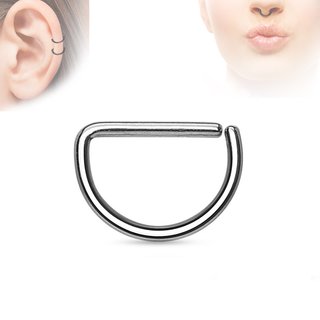 Piercing Ring - Continuous Ring - Half-Round - Silver