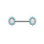 Nipple Piercing - Steel - Silver - Glittering - Pearls -...