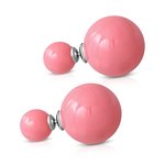 Ear Stud - Pearl - Double-Ball - Pink