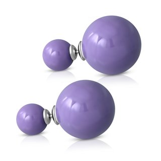 Ear Stud - Pearl - Double-Ball - Purple