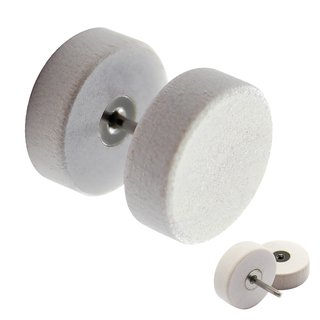 Piercing Fake Plug - Wood - White