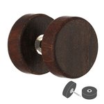 Piercing Fake Plug - Wood - Brown [01.] - 1.0 x 6 mm