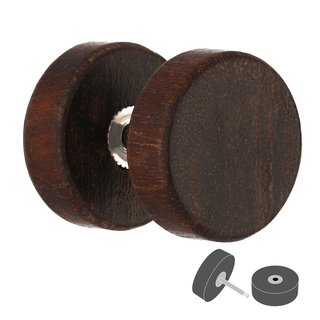 Piercing Fake Plug - Wood - Brown [03.] - 1.0 x 10 mm