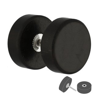 Piercing Fake Plug - Wood - Black [03.] - 1.0 x 10 mm