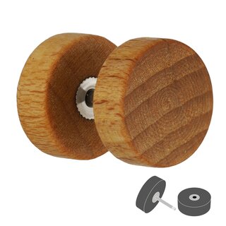 Piercing Fake Plug - Wood - Light Brown [01.] - 1.0 x 6 mm