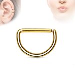 Piercing Ring - Continuous Ring - Half-Round - Gold