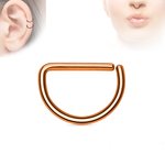 Piercing Ring - Continuous Ring - Half-Round - Rose Gold