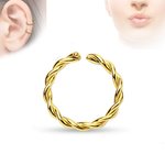 Piercing Ring - Continuous Ring - Gold - Twisted