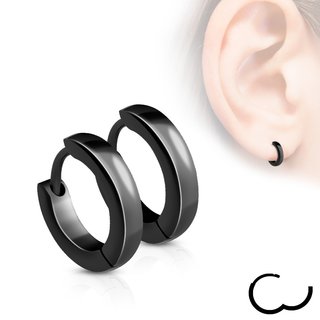 Hoop Earrings - Colorful - Slim [01.] - black