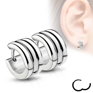 Hoop Earrings - 3 Rows