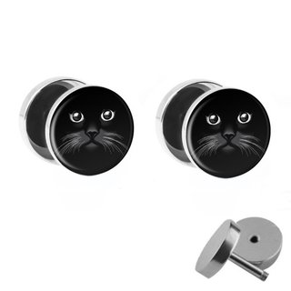 Picture Fake Plug Set - Face of a Cat