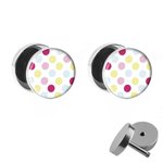 Picture Fake Plug Set - Polka Dots - Colorful