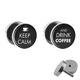 Picture Fake Plug Set - Keep Calm and drink Coffee