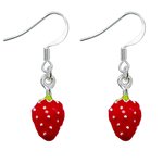 Dangle Earrings - Silver - Strawberries