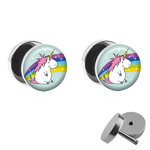 Picture Fake Plug Set - Fat Unicorn with Rainbow