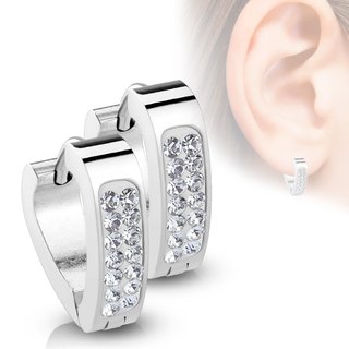 Hoop Earrings - Crystals - Triangle