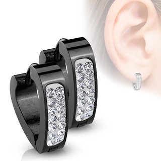 Hoop Earrings - Crystals - Triangle