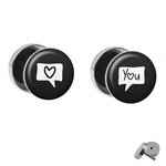 Picture Fake Plug Set - Speech Bubble Heart and You