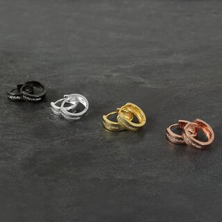 Hoop Earrings - 925 Silver - Crystals