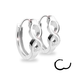 Hoop Earrings - 925 Silver - Infinity