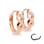 Hoop Earrings - 925 Silver - Infinity - Rose Gold
