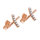 Ear Stud - 925 Sterling Silver - X - Crystals - Rose Gold
