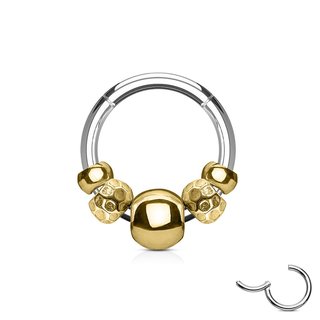Segement Ring Piercing - Clicker - Silver - Balls