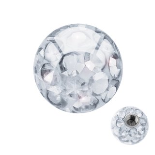 Piercing Ball - Multicrystal - with Screw - many Sizes and Colors