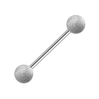 Barbell Piercing - Steel - Silver - Diamond