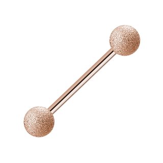 Barbell Piercing - Steel - Rose Gold - Diamond